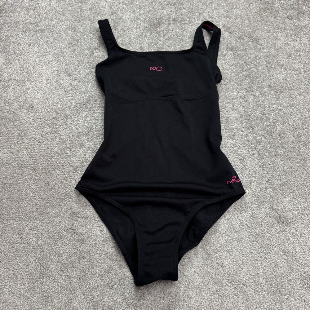 Nabaiji Aqua Resist One Piece Swimwear Womens XS Black Backless Training Active